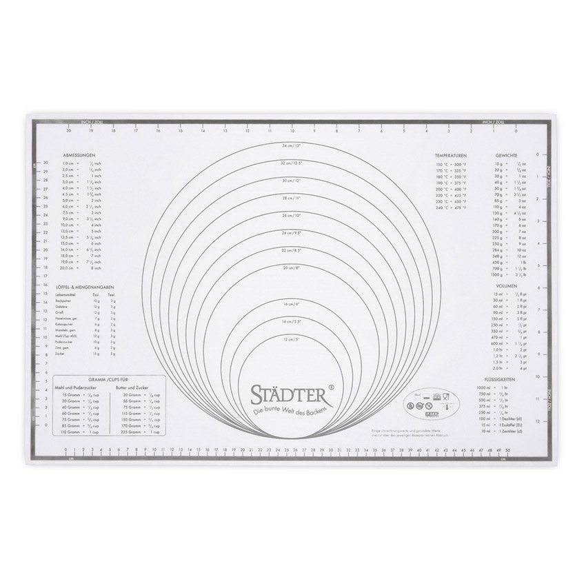 Städter Silikon-Unterlage Maxi ca. 60 x 40 cm weiß